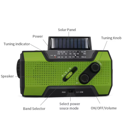 Solar-Powered Emergency Survival Radio